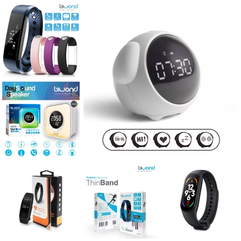 Lote altavoz despertador y pulseras de actividad