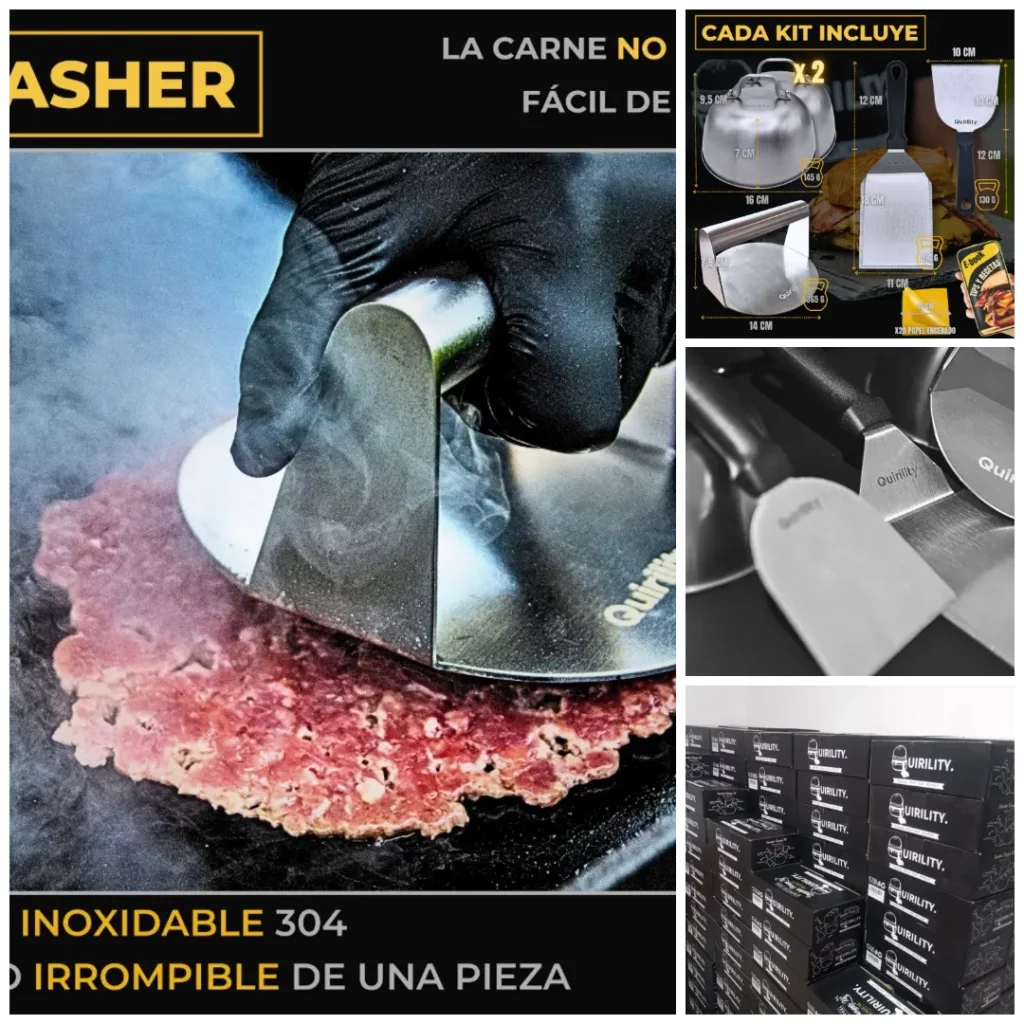 Lote de kits acero inox Smash burgers